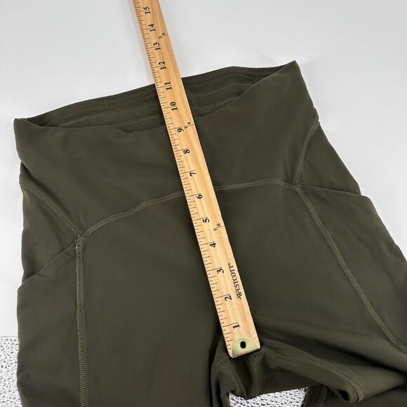 Lululemon Womens 6 Power Thru‎ Tight Legging Green Olive Pockets - Picture 11 of 12